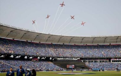 World Cup Final PIX: Surya Kirans’ grand display lights up Motera