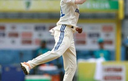 One-off Test PIX: Vastrakar gives India upperhand